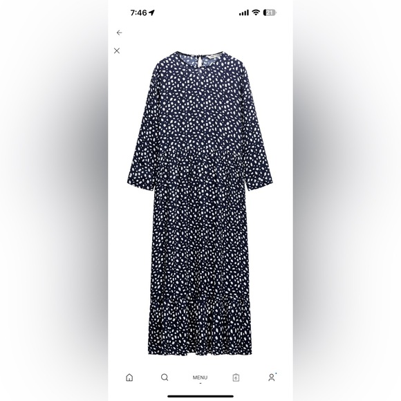 ZARA LONG PRINTED DRESS ZW COLLECTION SIZE M NWT - Picture 5 of 12